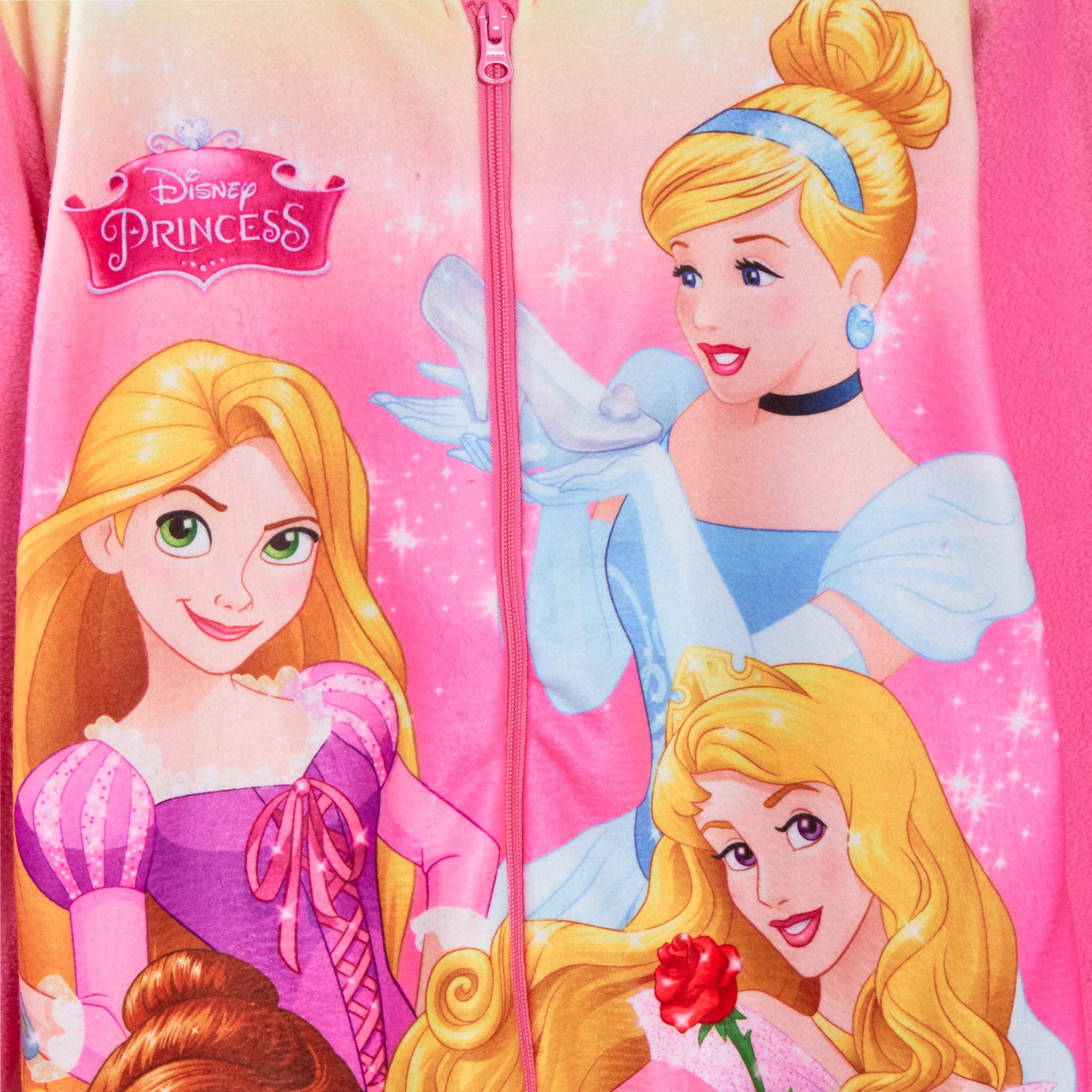 Disney Combinaison de princesse pour filles, pyjama en polaire pour enfants, vêtements de nuit zippés