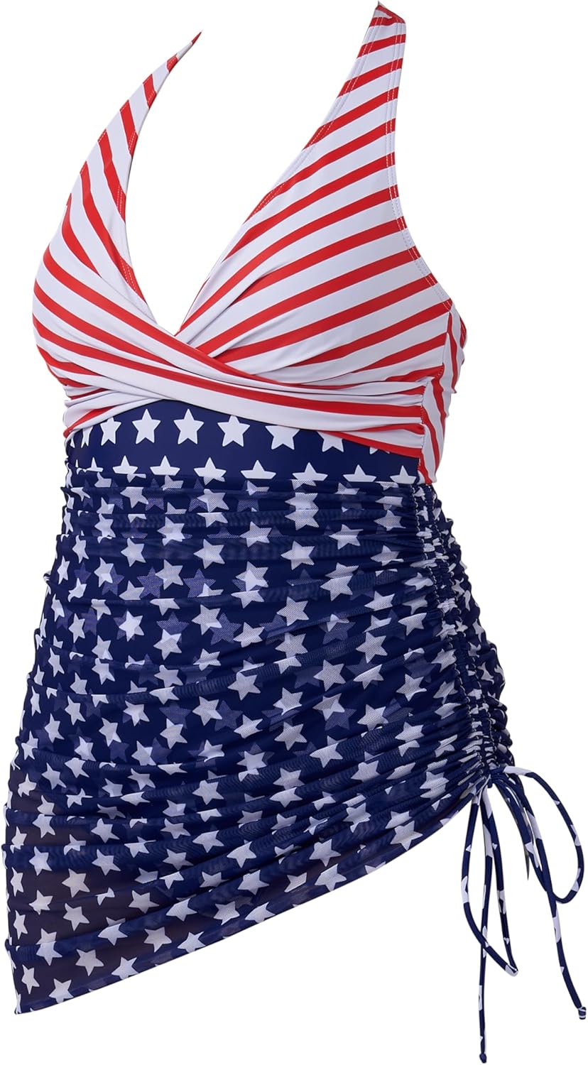 SUUKSESS Women Sexy One Piece Swimsuit Tummy Control Bathing Suit Mesh Swimdress - Image 3