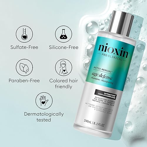 Miniatura 8 de Nioxin Age Defense Shampoo for Aging Hair  Detox Scalp Cleanser with Niacinamide  Deeply Cleanses & Purifies Scalp & Hair  Paraben, Sulfate &