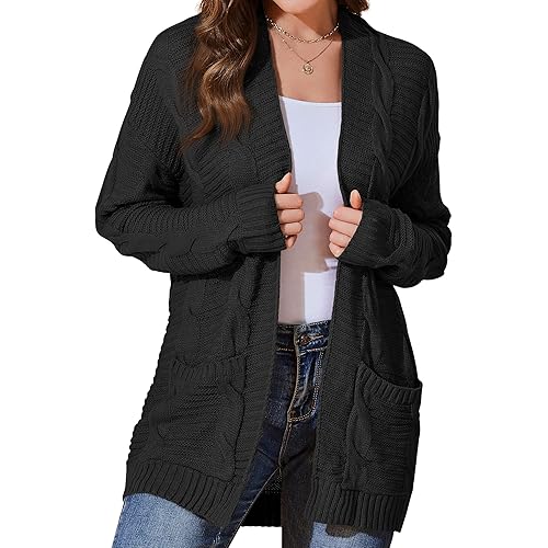 BLATIAL Womens Cardigan Sweaters Long Sleeve Knit Open Front Outwear Chunky Sweater with Pockets