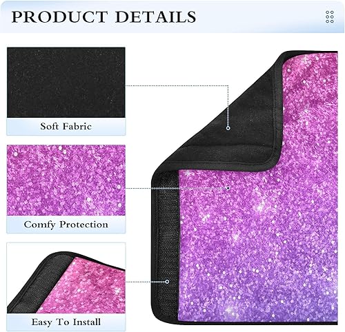 Miniatura 4 de Pink Purple Glitter Seatbelt Strap Cover Seat Belt Protector Car, Seatbelt Cover Machine Washable, Car Seat Belt Soft Cover