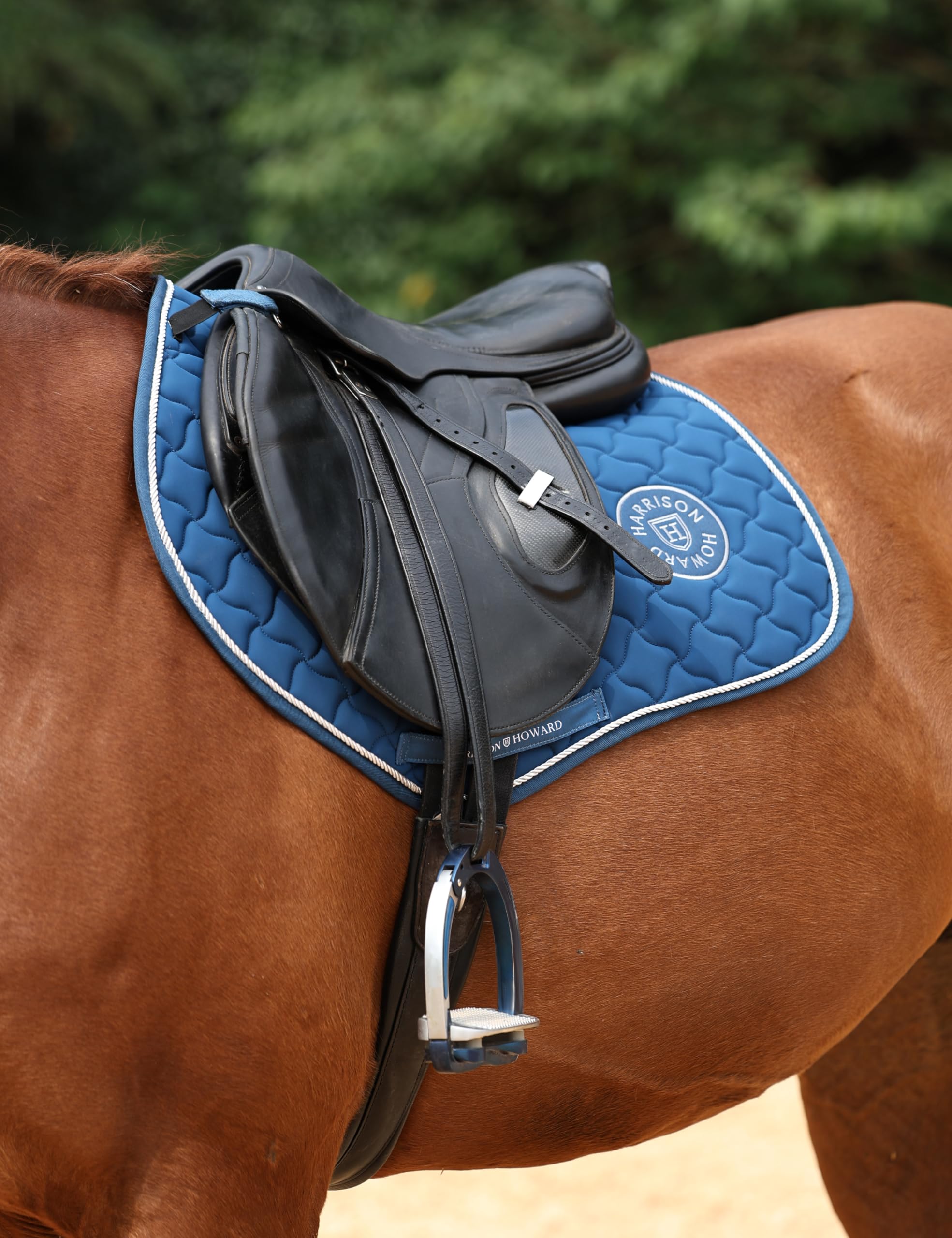 Harrison Howard Almohadilla inglesa para montar a caballo, de contacto cercano, antideslizante, absorbe la humedad y absorbe los golpes