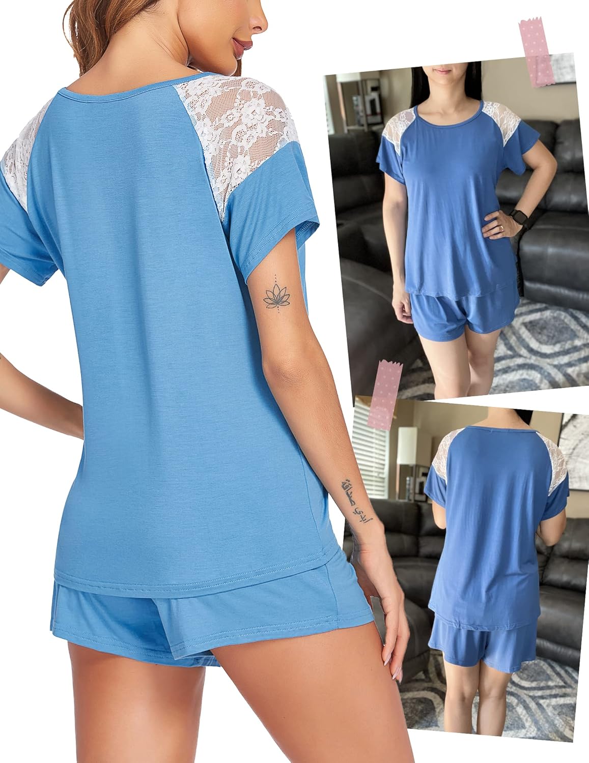 Avidlove Womens Pajama Shorts Set Short Sleeve Top and Shorts Modal PJ Sets Two Piece Sleepwear - Image 4