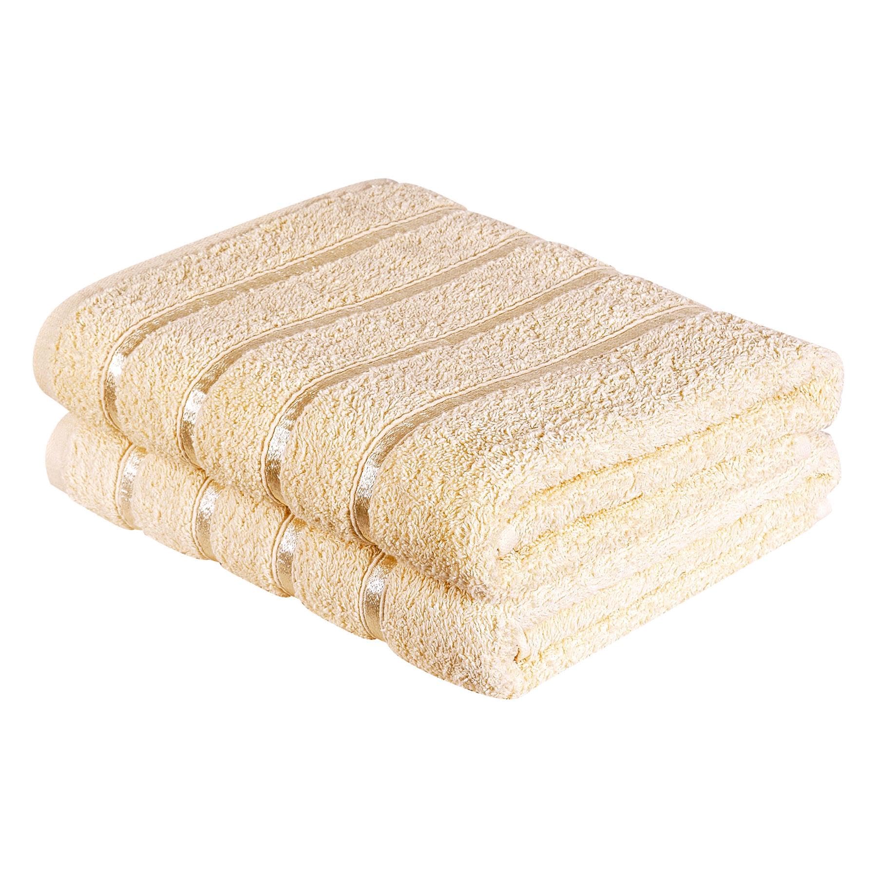 A2z Cream Luxurious 100% Cotton Color Towels 500 Gsm Soft Absorbent Set Of Bath Towel (66X118 Cm) Size 2