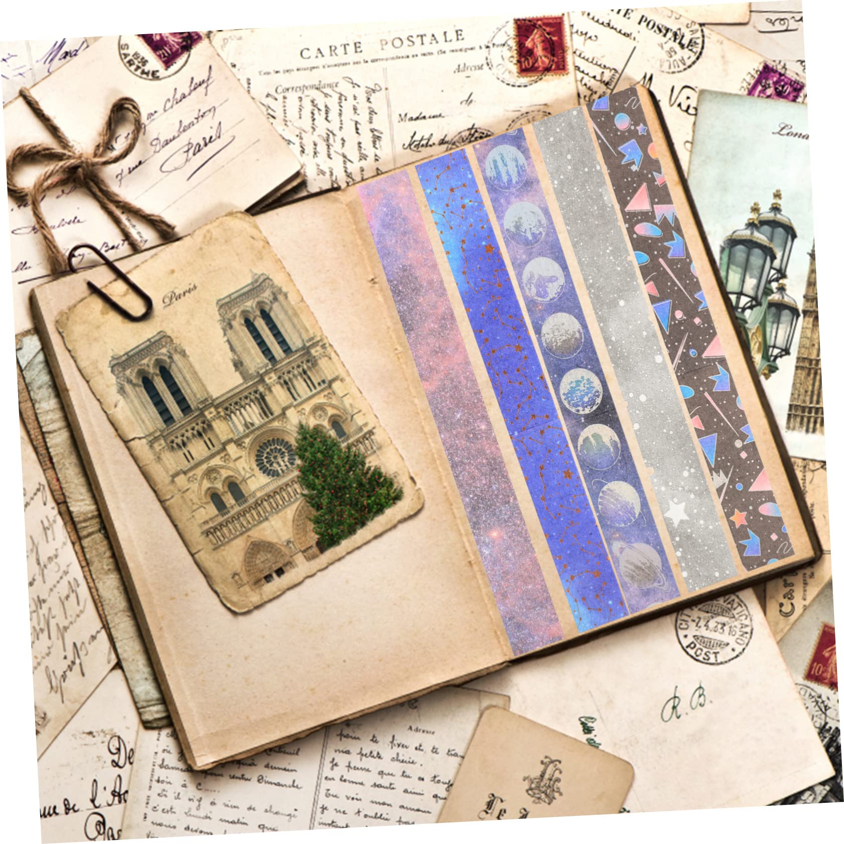 SHINEOFI 57rolki Samoprzylepnych Taśm Washi Stylu Kosmicznym Do Dekoracyjne Taśmy Do Scrapbookingu Planerów i Dzienników
