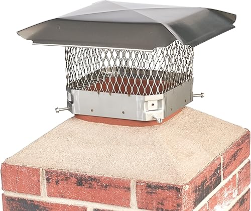 Miniatura 4 de HGSS99 cubierta de chimenea de acero galvanizado con un solo perno, tamaño de malla 34", se adapta al exterior de baldosas de arcilla existentes, 9