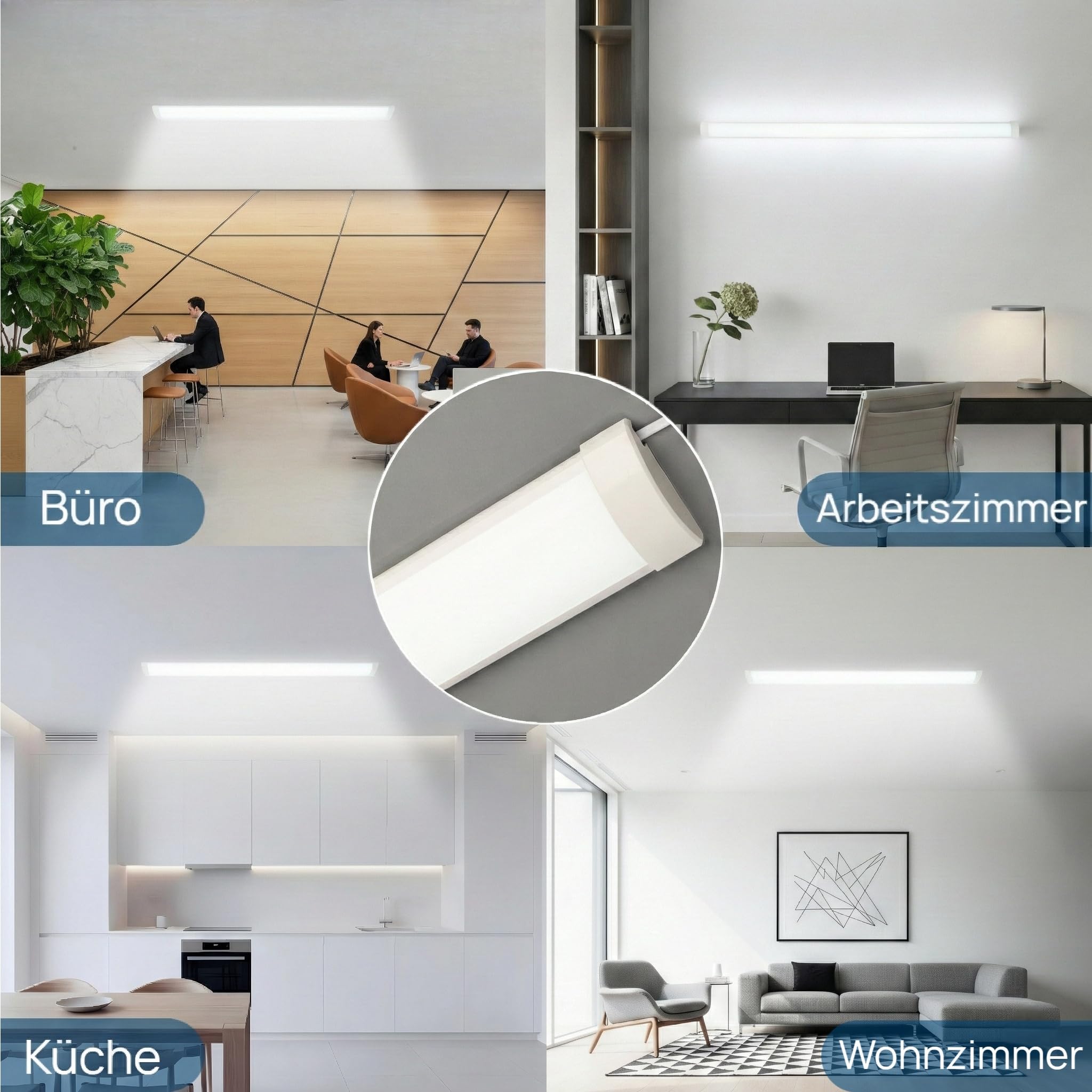 LED Leuchtstoffröhre 120 cm 4 Stück, 6500K Kaltweiß LED Röhre Garage | 34W 3750LM Energieeffiziente & Langlebige, LED Lichtleiste für Garage, Lager, Büro, Werkstatt, Küchenbeleuchtun