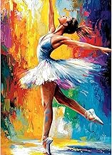 MAXBYE Diamond Painting Kits for Adults, DIY Ballet Dancer Diamond Art Kits Round Full Drill for Beginner, Colorful Crystal Cross Stitch Gem Art Craft for Home Wall Decor Gifts 30x40cm