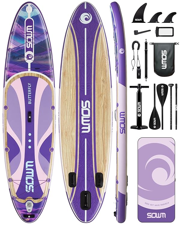 SOWM Inflatable Paddle Boards 11'x33'' with Sup Accessories, Stand Up SUP Paddle Board Inflatable for Adults Youth, Extre Wide & Non-Slip Deck Design Sup of All Skill Levels by SOWM - Used condition - US$171.08