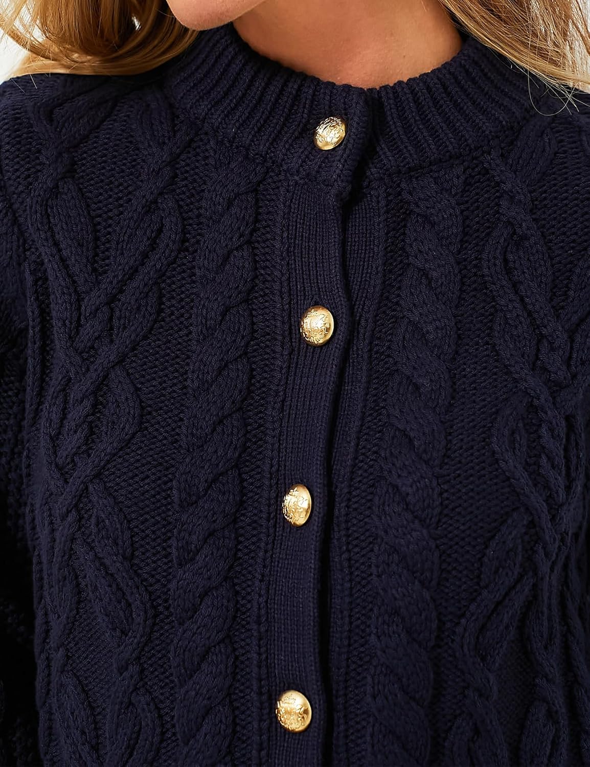 PEHMEA Womens Short Cardigan Sweaters, Soft Twist Knit Fall Winter Chunky Open Front Button Sweaters for Women