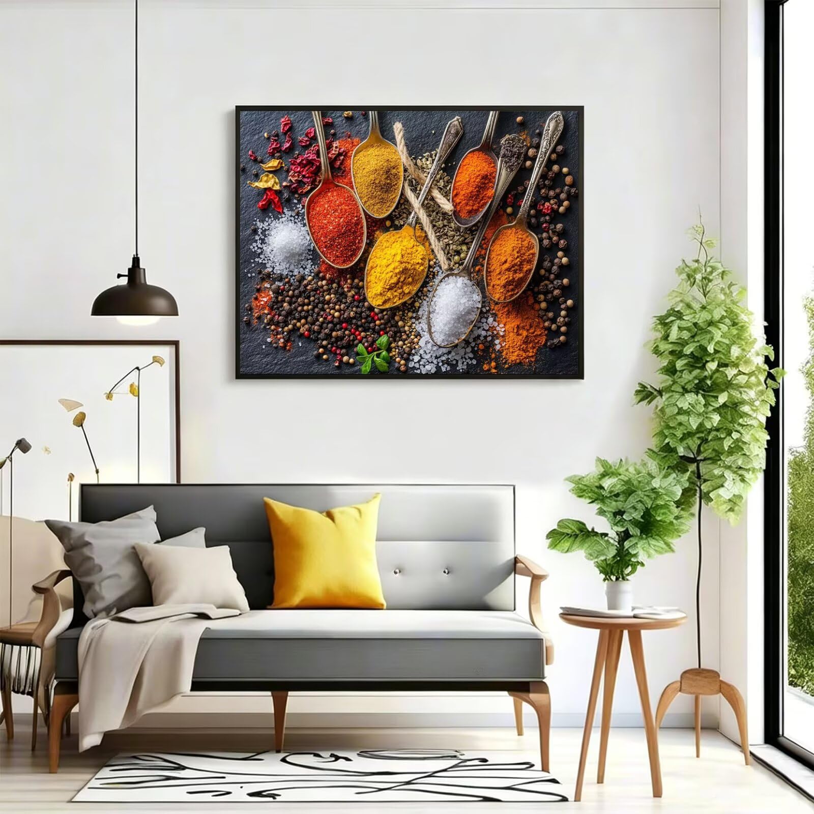 Pintar por Numeros cuchara Pinturas Acrilicas planta Pintura por Numeros Lienzos para Pintar, Pintura Acrilica Manualidades, Decoración para Hogar, Regalos Cumpleaños, 90x120cm Sin Marco, q-766