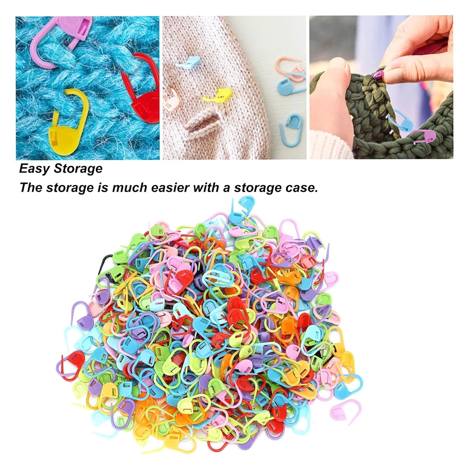 RKPM HOMES Knitting Markers I Durable Plastic Colorful Locking Crochet Clips I Multi-Purpose Flexible & Practical Stitch Marker I Needle Clip for Knitting Sewing Stitching Weaving DIY Craft – 50 Pcs 1