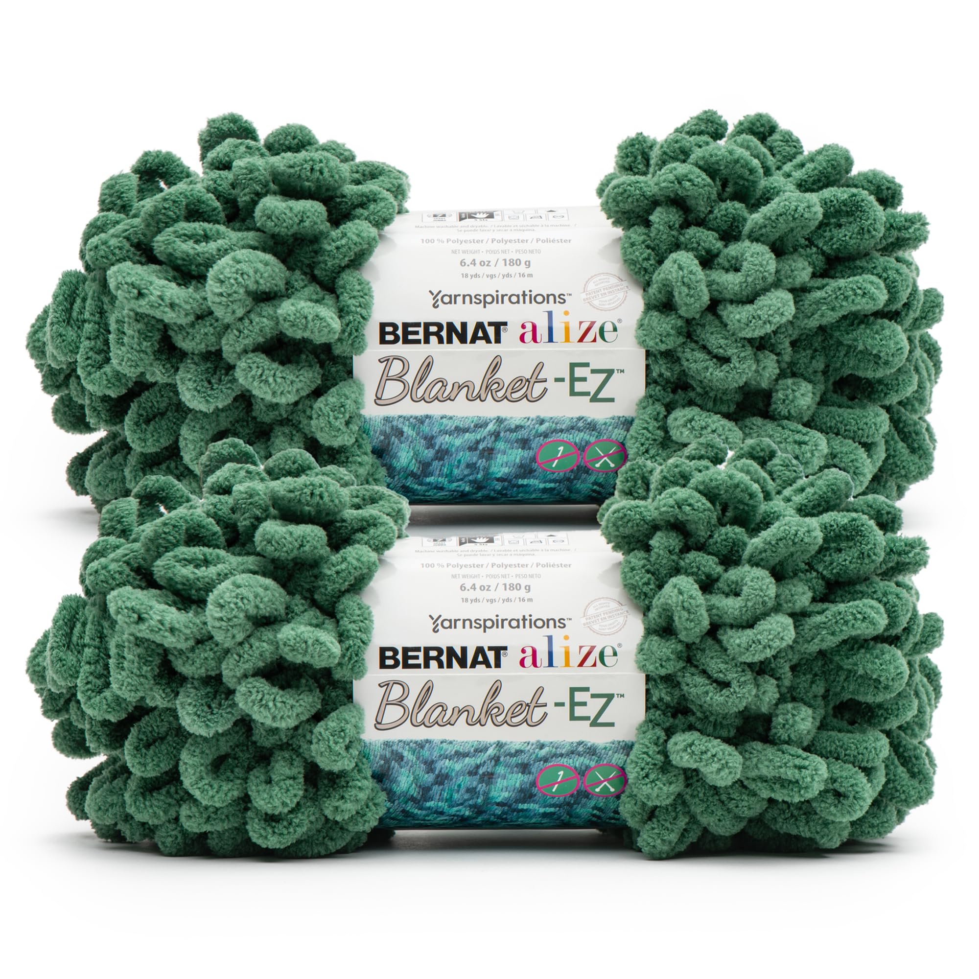 Amazon.com: Bernat Alize Blanket Hedge Green Yarn - 2 Pack of 180g
