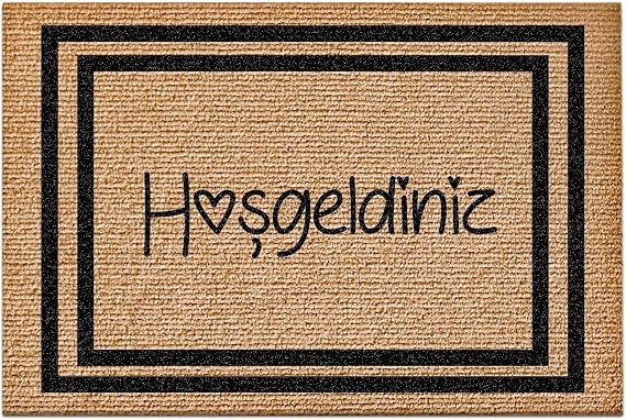 Decovetro Hoşgeldiniz Desenli Kapı Önü Halı Paspas 40 x 60 Cm