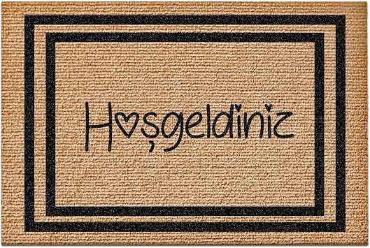 Decovetro Hoşgeldiniz Desenli Kapı Önü Halı Paspas 40 x 60 Cm
