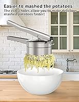 Vista 2 de Large 15oz Potato Ricer, Heavy Duty Stainless Steel Ricer for Mashed Potatoes, Sweet Potato Masher Kitchen Tool with Ergonomic Handle, Press and