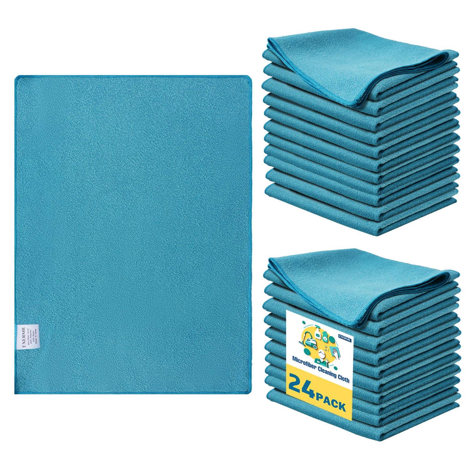 Microfiber Cleaning Cloths for House Reusable Cleaning Towels Rags for Kitchen Washable Lint Free Streak Free Non-Abrasive Pack