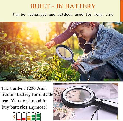 Miniatura 4 de Lupa de monedas de 20X 30X, lupa iluminada recargable por USB con luz de mano para monedas, personas mayores, lectura, manualidades, joyería,