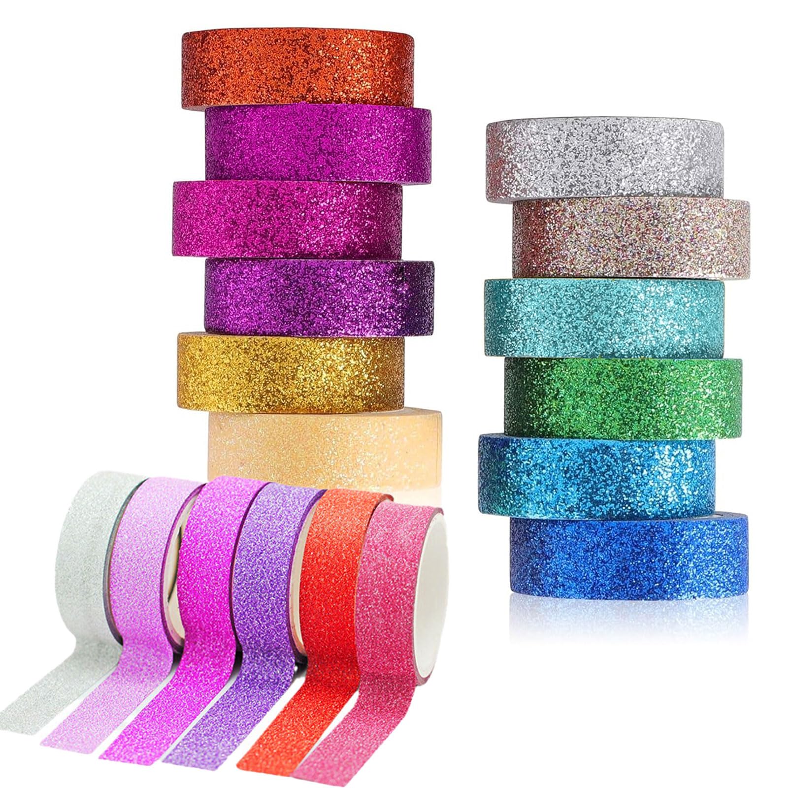 Nastro Washi Glitterato - 20 Rotoli, Nastri Decorativi Per Scrapbooking, Diari E Regali - Foto 3