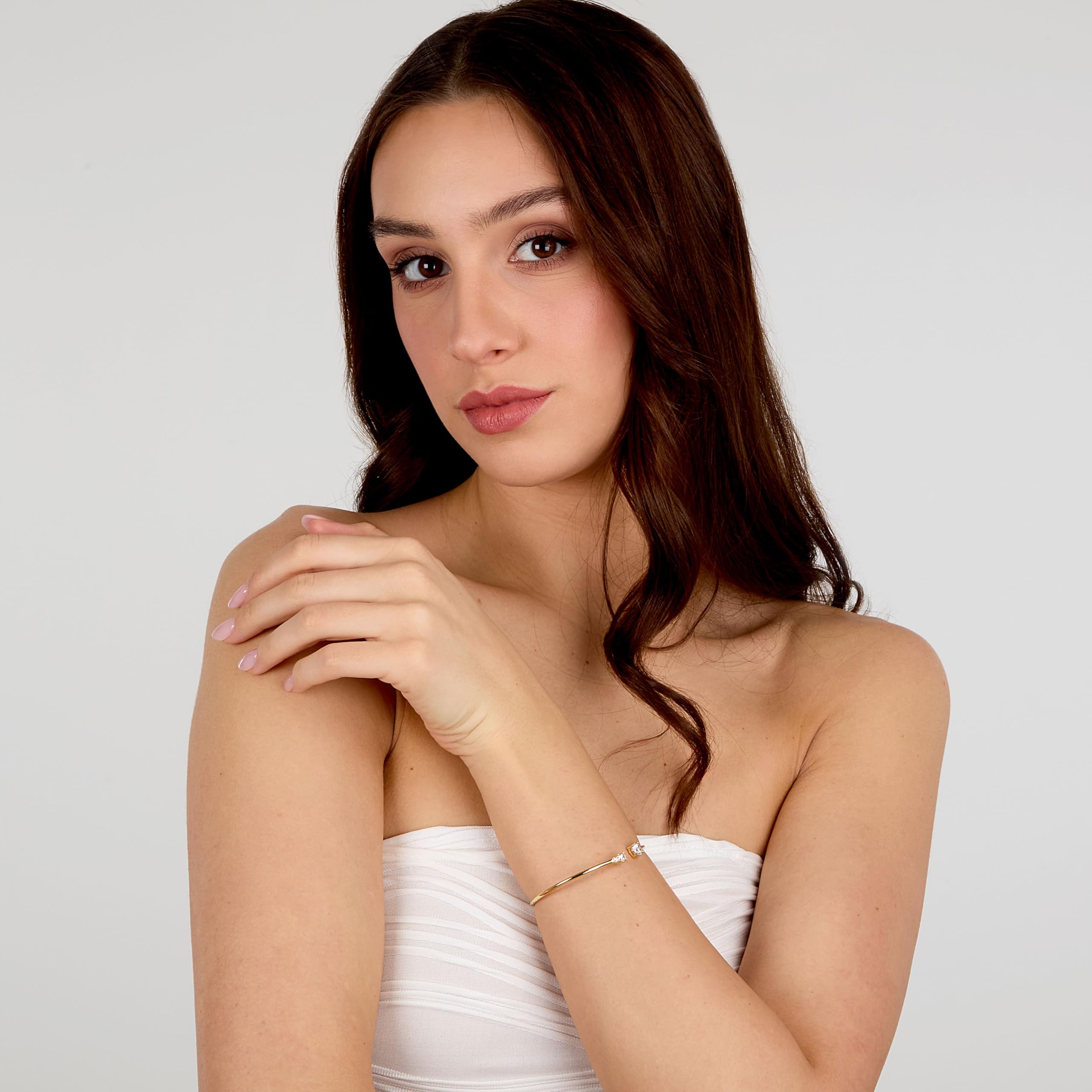 Morellato Bracciale Donna in Argento 925% riciclato con Zirconi, Rigido, Collezione TESORI