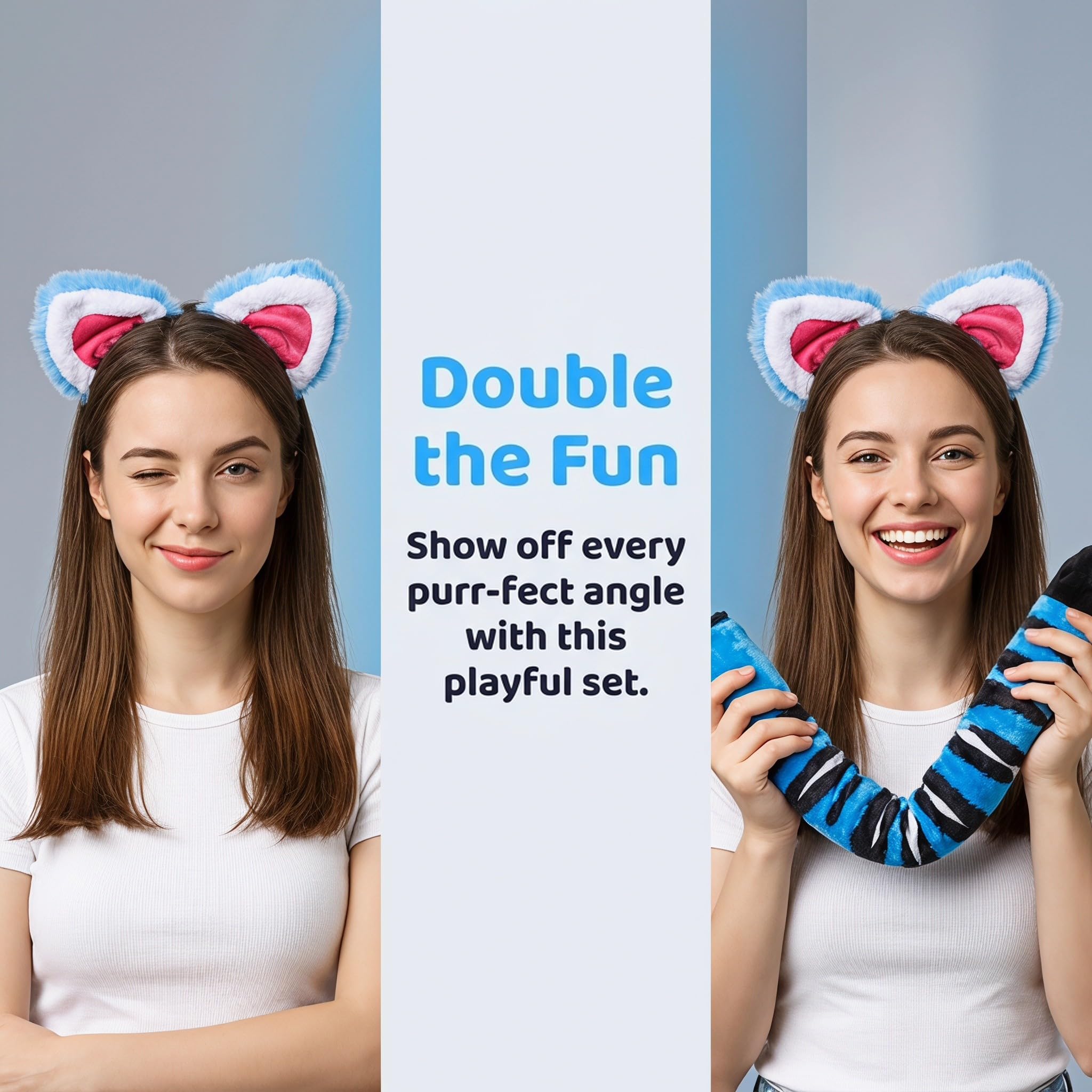Veemoon 2 piezas de diadema y de tigre, tocado de peluche para disfraz de