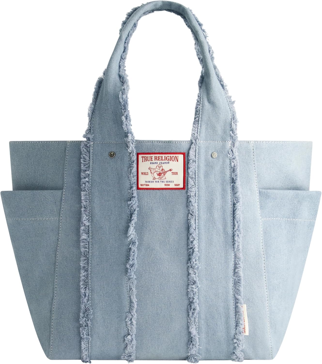 True Religion Women's True Religion Tote Bag, Women's Travel Purse Handbag With Frayed Handle