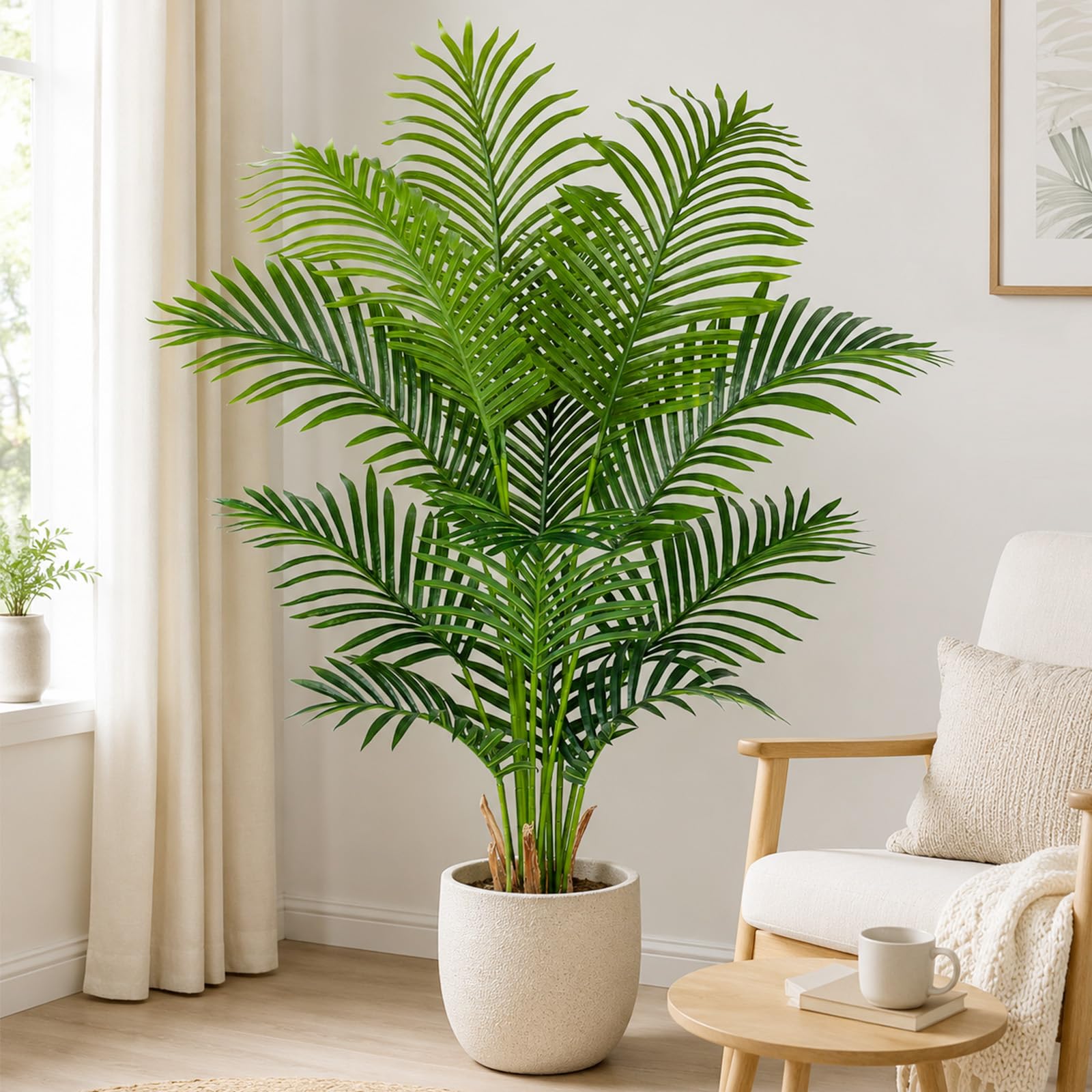 Künstliche Pflanzen groß 120cm Kunstpflanze im Topf Plastik Künstliche Palme wie echt Fake Pflanzen deko für Wohnzimmer Balkon Schlafzimmer Büro Perfektes Einweihungsgeschenk (1 Pack)