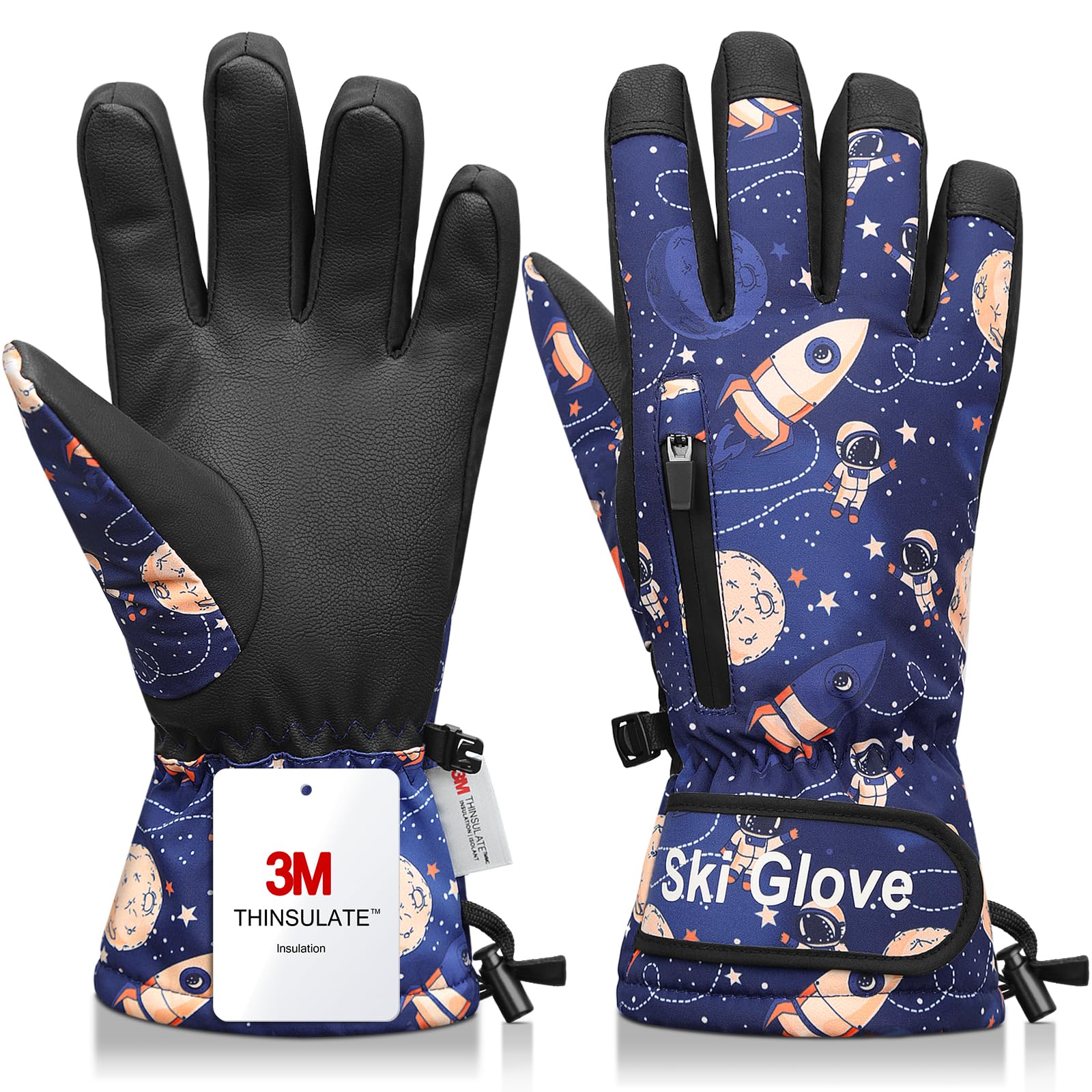 Snow Gloves,Ski Gloves Winter Warm and Waterproof Cold Weather Gloves-for Parent Boys Girls