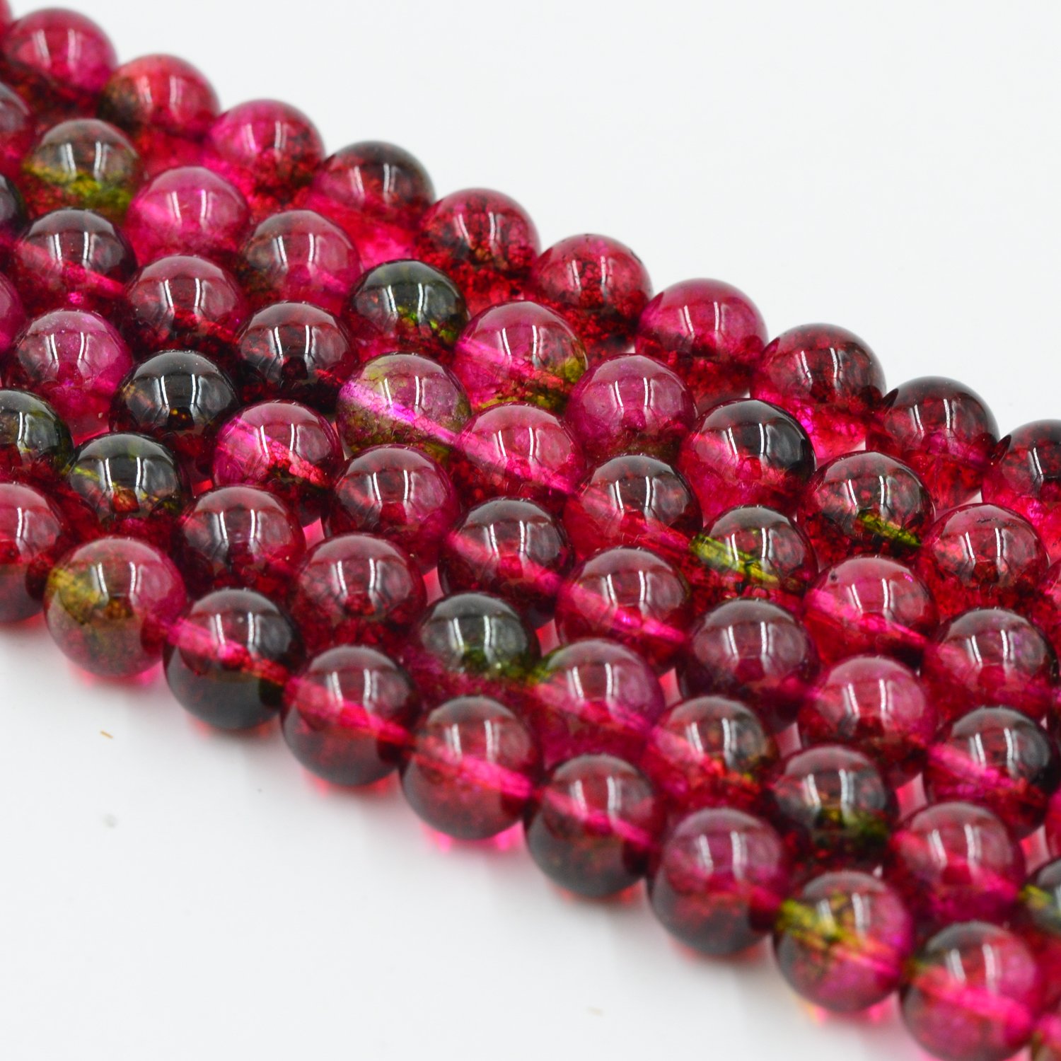 Asingeloo Red Natural Fluorite Gemstone Loose Beads 4mm Crystal Energy Stone Healing Power for Jewelry Making — image 1