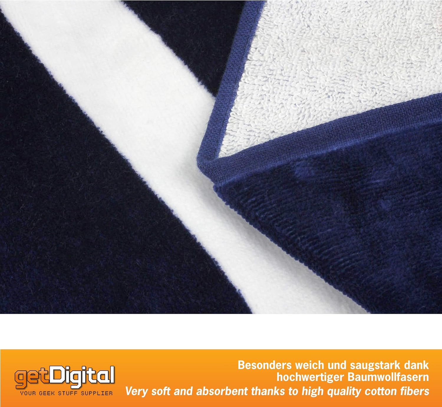 getDigital Bath Towel 42 Don't Panic - Large Beach Towel for The Hitchhiker's Guide to the Galaxy Fans - 55 x 28 inch, 100% Cotton, certified with German Textile Standard