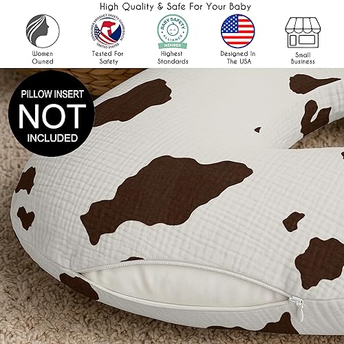 Miniatura 3 de Sweet Jojo Designs Funda de almohada de muselina de lactancia (estampado de vaca occidental) para bebés, niños y niñas, recién nacidos, bebés, 100%