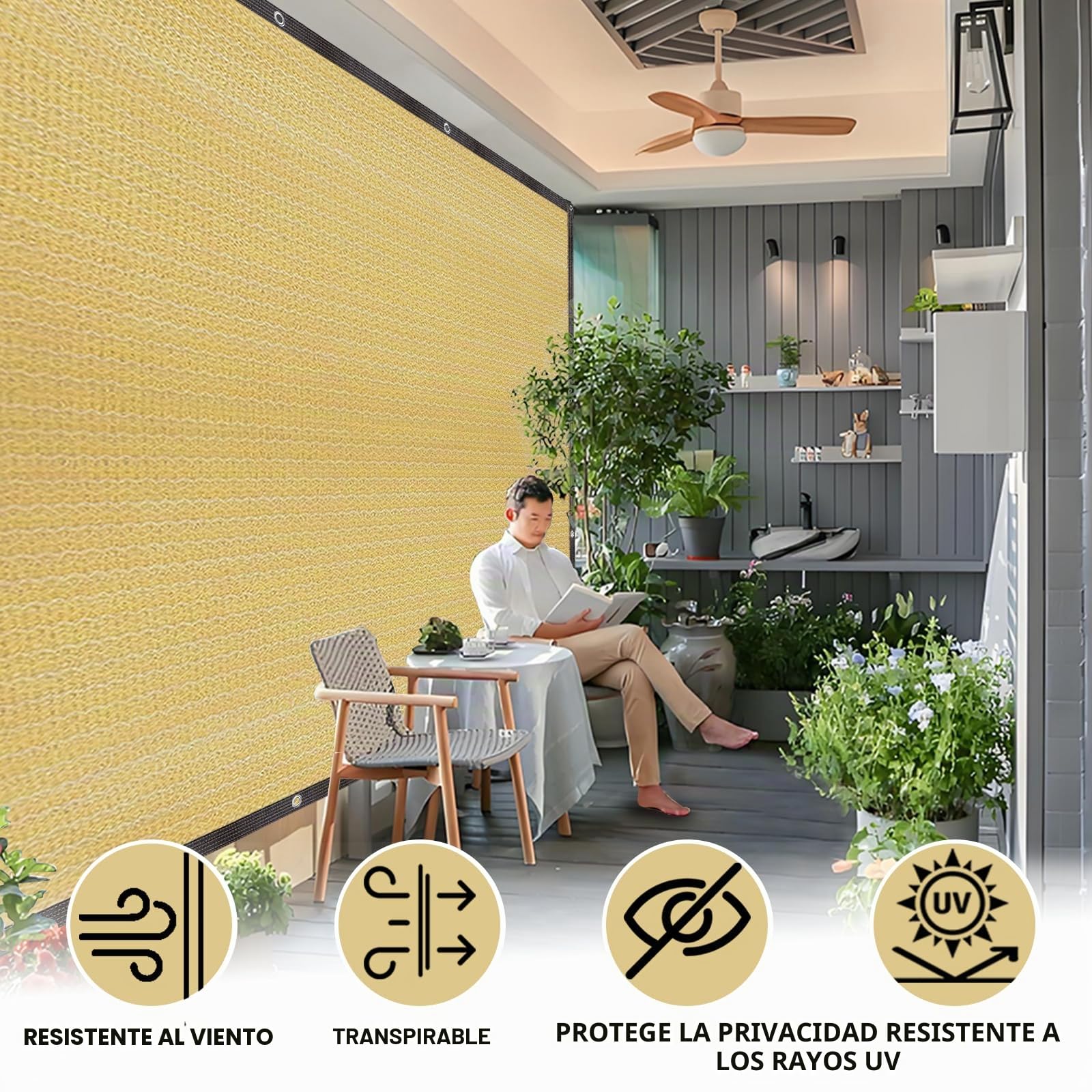Malla Sombra - Malla de sombreado con ojales 2,5x4m Duradera Malla de sombreado 95% Protección UV Sombrilla para protección solar en balcones, jardines, invernaderos y terrazas