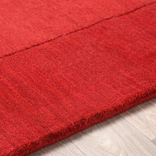 Miniatura 6 de Mark&Day Alfombras de lana, 8x8, alfombra cuadrada de color rojo oscuro, alfombra roja para sala de estar, dormitorio o cocina (8 pies, cuadrada)
