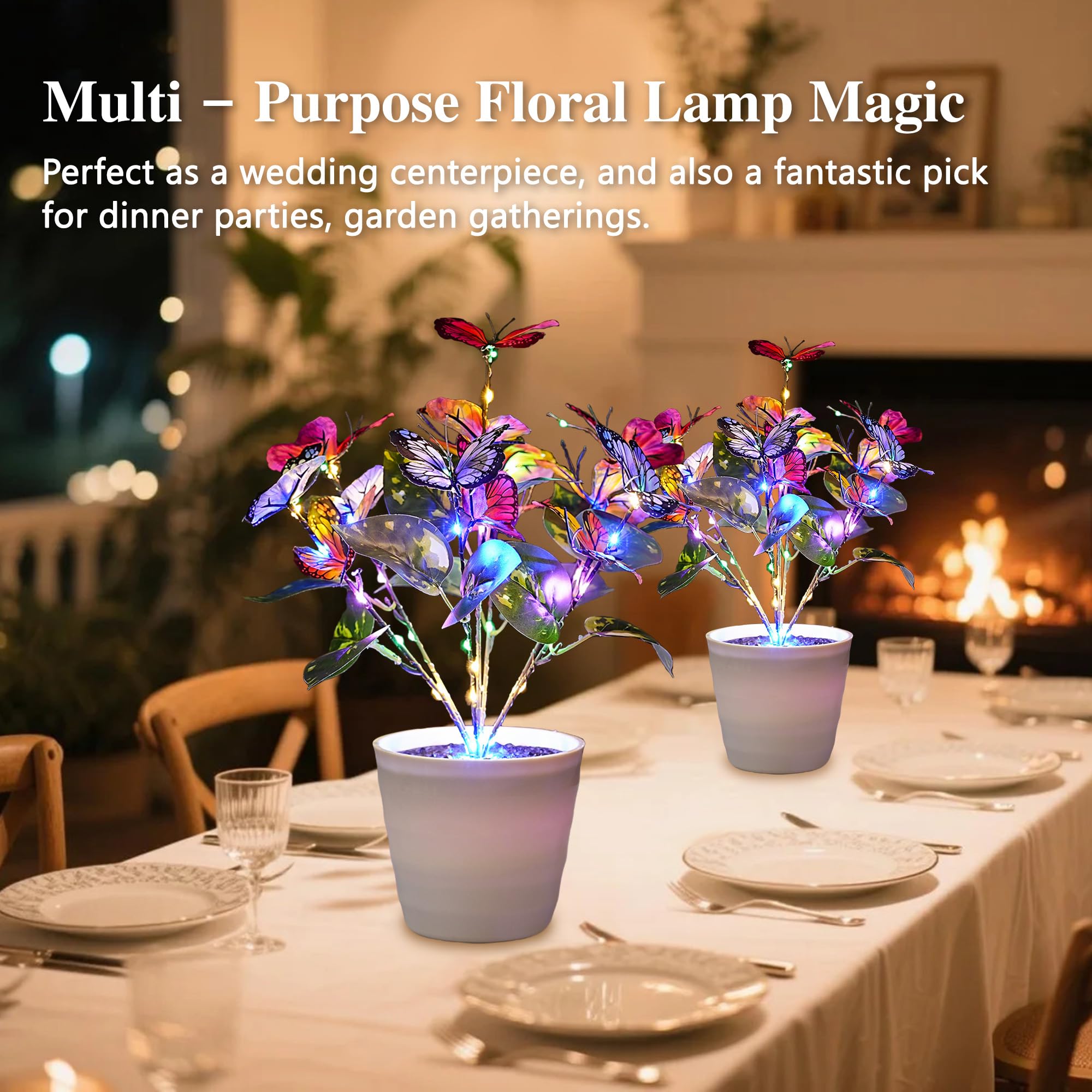 Lampada a LED a forma di farfalla, decorazione floreale illuminata per mamma, nipote, fidanzata, amica, moglie, matrimonio, Natale, compleanno, decorazione per la casa, camera da letto, bar