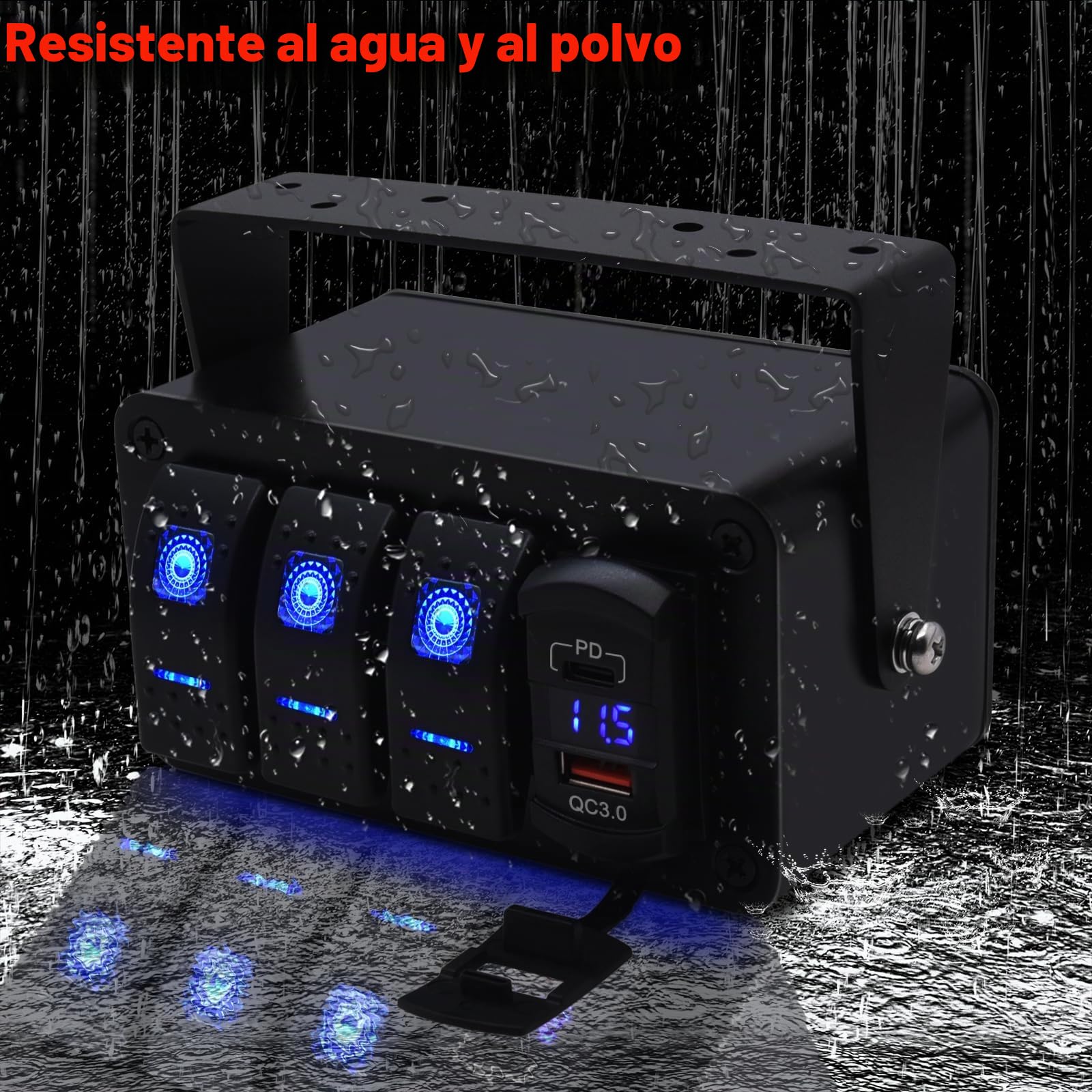 KAOLALI 3 Pandillas Panel de Interruptor Basculante, IP65 Impermeable