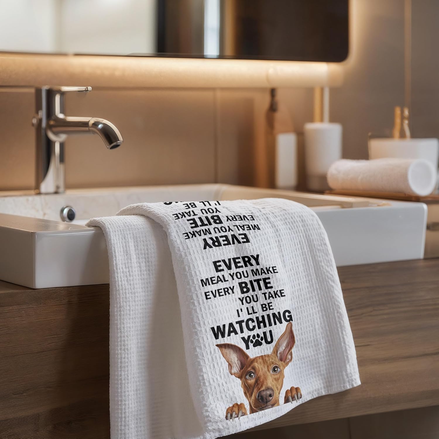 Pharaoh Hound Dog Lover Gifts Kitchen Towels, Funny Pharaoh Hound Dish Hand Towels for Kitchen and Bathroom Decorative, Funny Every Meal You Make Dog Kitchen Decor, 16x24 Inch - Image 5