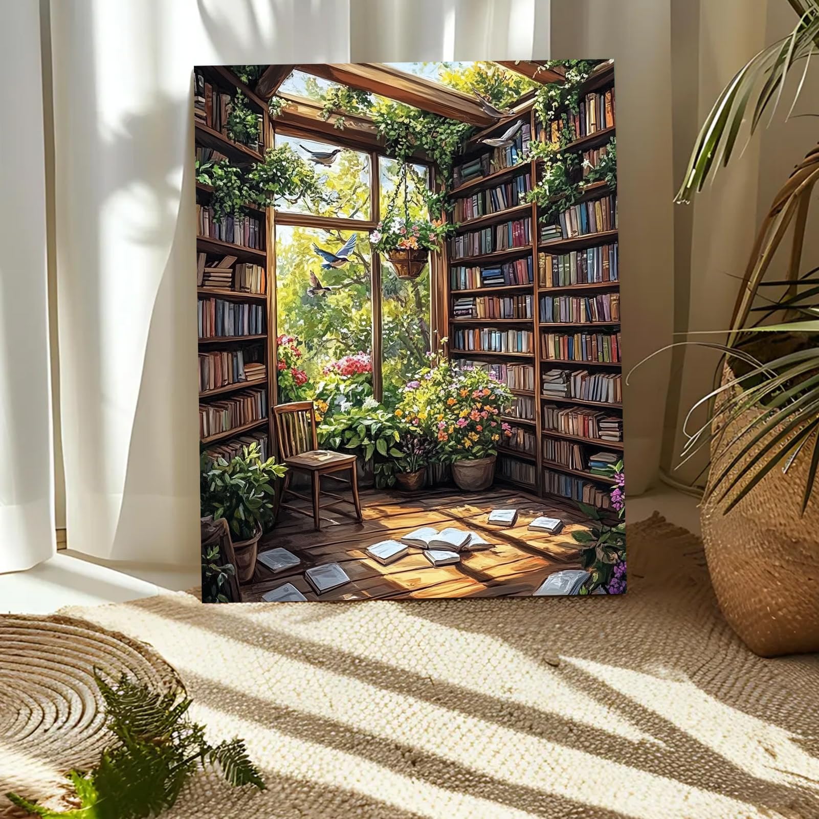 DAERLE Gezellige boekhandel schilderen op nummer voor volwassenen