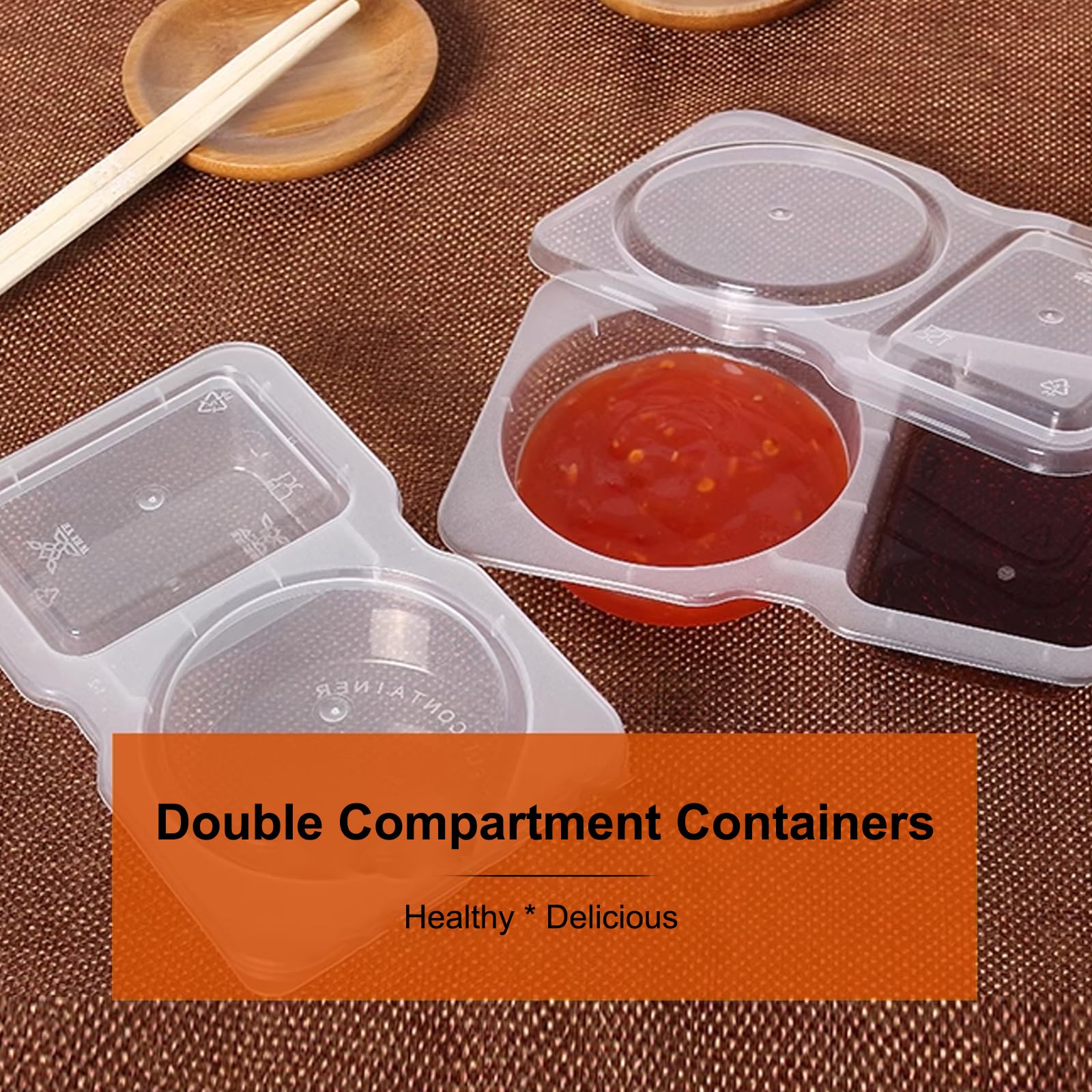 10 contenitori riutilizzabili per snack, contenitori riutilizzabili per snack con coperchi, contenitori per snack a doppio scomparto, contenitori per snack e salse spessi e portatili (10