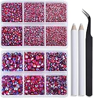 Vista 110 de Bymitel Hotfix - Gemas redondas de diamantes de imitación de cristal para manualidades, mezcla de 6 tamaños con kit de lápiz de cera, negro