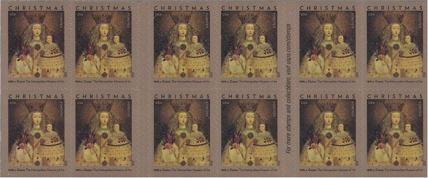 Virgin and Child Our Lady of Guapulo Forever Postage Stamps 10 Books of 20 Postal First Class US Christmas Wedding Celebration Anniversary Easter Party (200 Stamps)