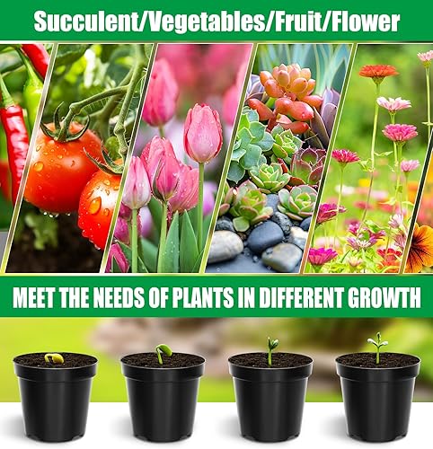 Vista 68 de Paquete de 40 macetas de plástico de 4 pulgadas con almohadilla de malla, macetas de plástico grueso y resistente con agujeros de drenaje para Verde