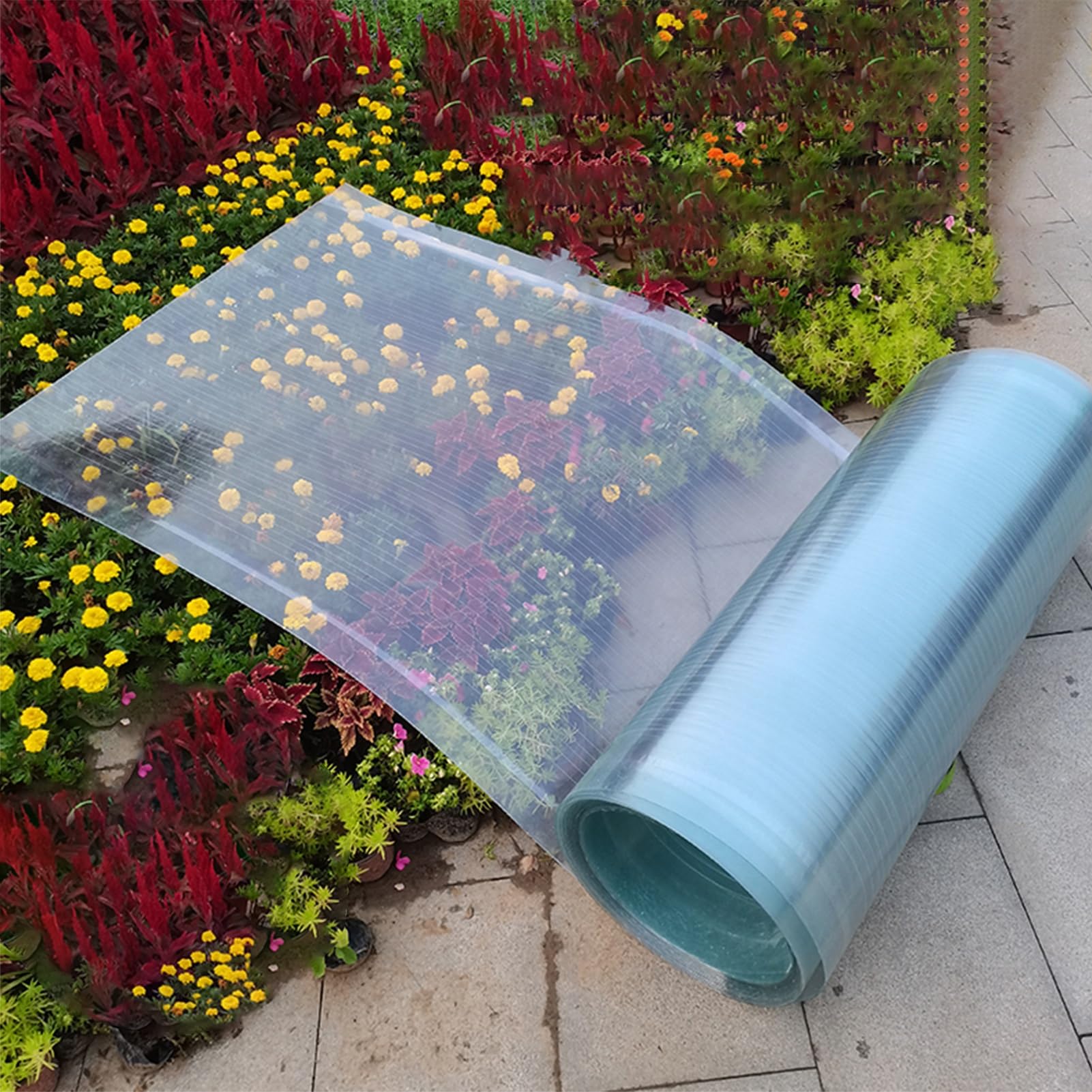 Lekkie płyty dachowe z poliwęglanu 1,5 mm do szklarni, tarasów i pawilonów – panele odporne na działanie promieni UV, 1,56 m x 8 m / 5.1ft x 26.2ft