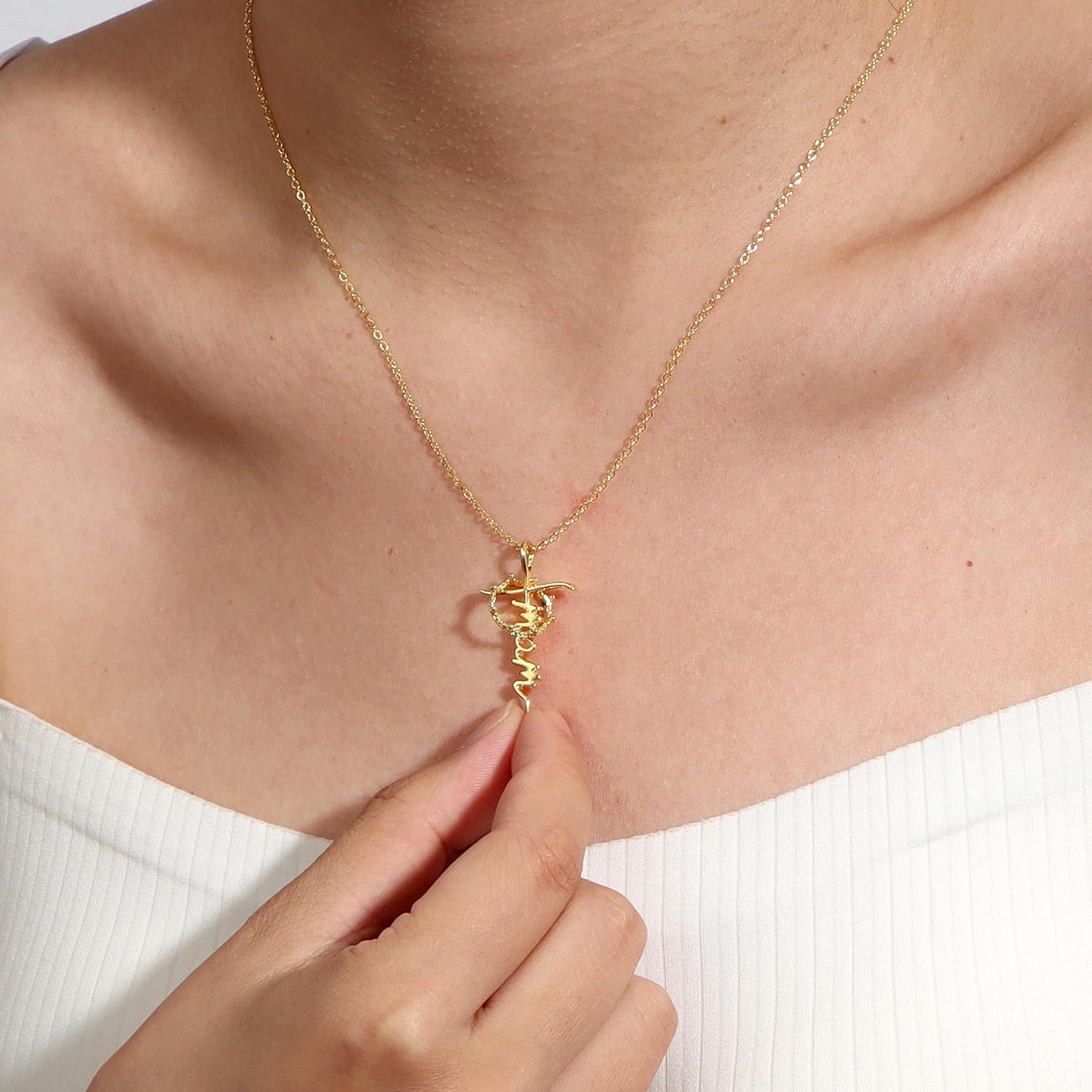 Lcherry Faith Necklace Cross Crown Necklace for Women Religious Jewelry Christian Baptisms Gifts for Women - Image 5