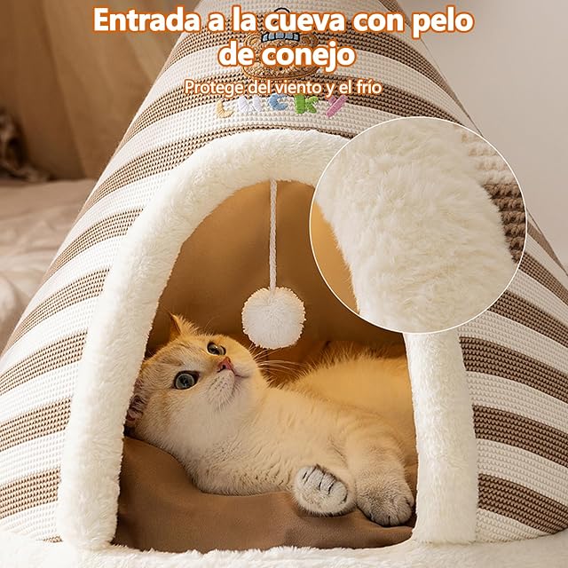 Foto 3 de 7 de Galatée Cama Cueva para Gatos, Linda Casa Tipo Iglú para Perros con Cojín Extraíble