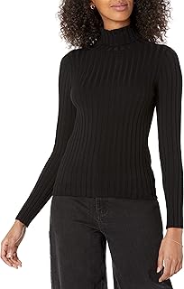 The Drop Women's Amy Fitted Turtleneck Ribbed Sweater