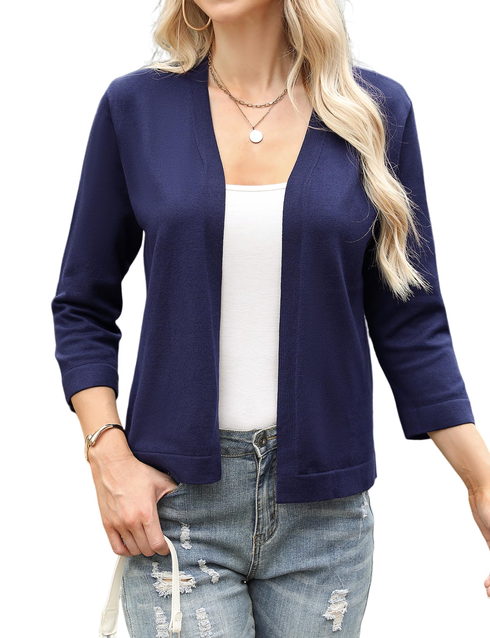 Aottori Bolero Damen Festlich Elegant Kurz Strickjacke Cardigan Kurze Jacke Bolerojacke 3/4 Ärmel Leichte Sommerjacke Kurzjacke Jäckchen für Abendkleider