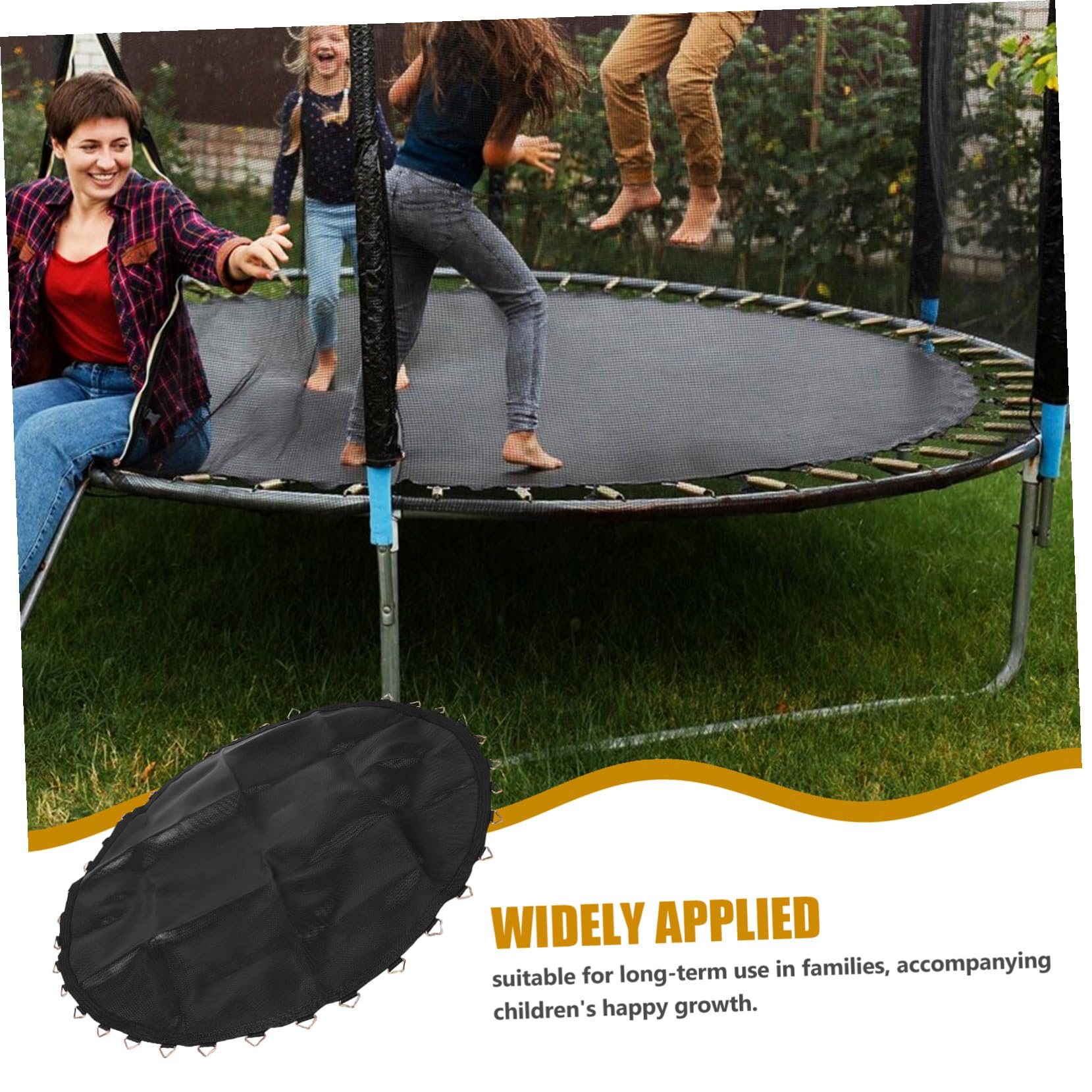 Tappetino elastico rotondo di ricambio per trampolino elastico con ganci – Tappetino elastico per fitness all'aperto per allenamenti in palestra e divertimento in giardino