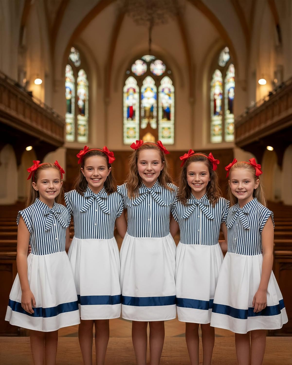 BlackButterfly Kids 'Polly' Vintage Striped Pin Up Dress - Image 8