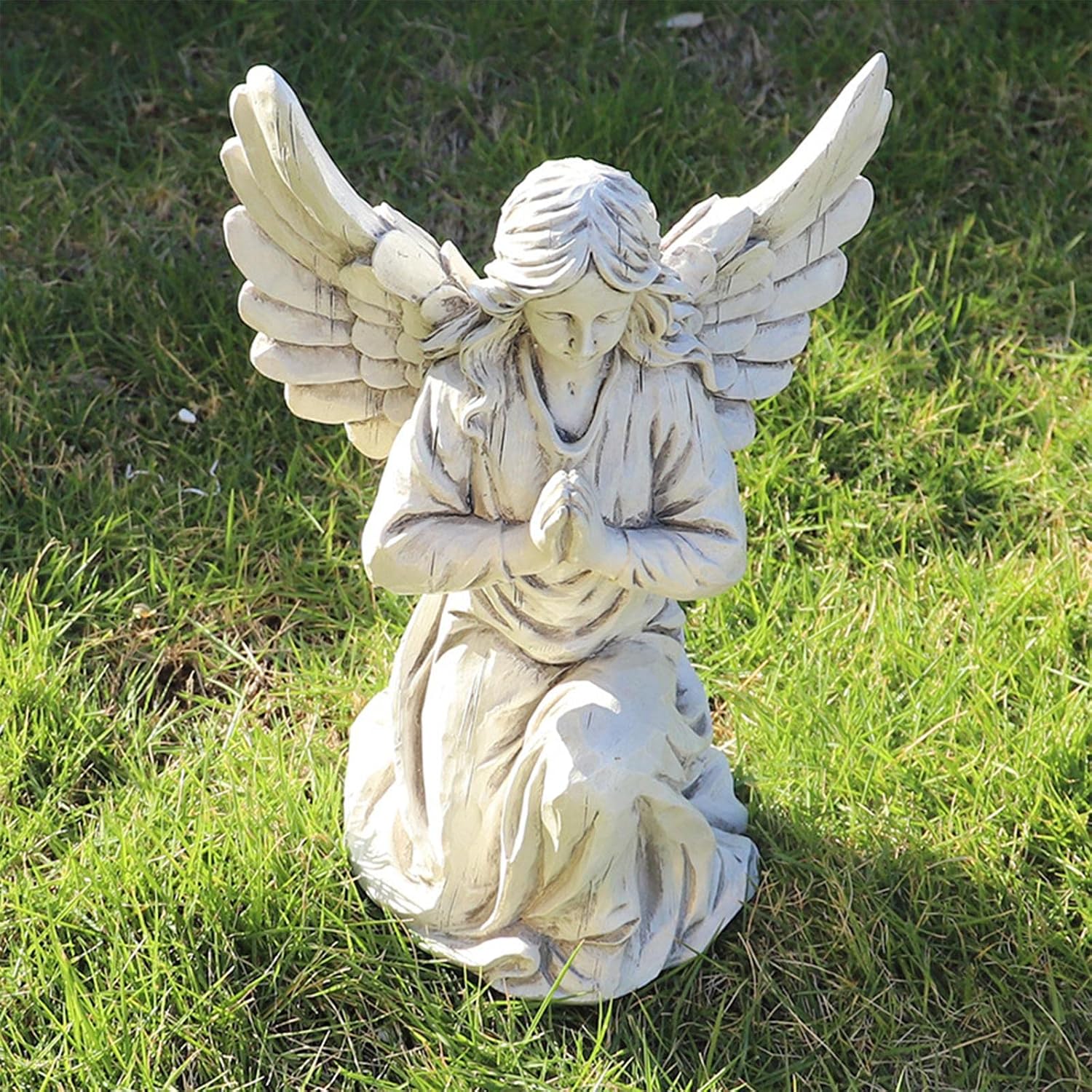 Angel Yard Statue, Waterproof Fairy Decorative Resin Figurines Ornament for Outside Porch