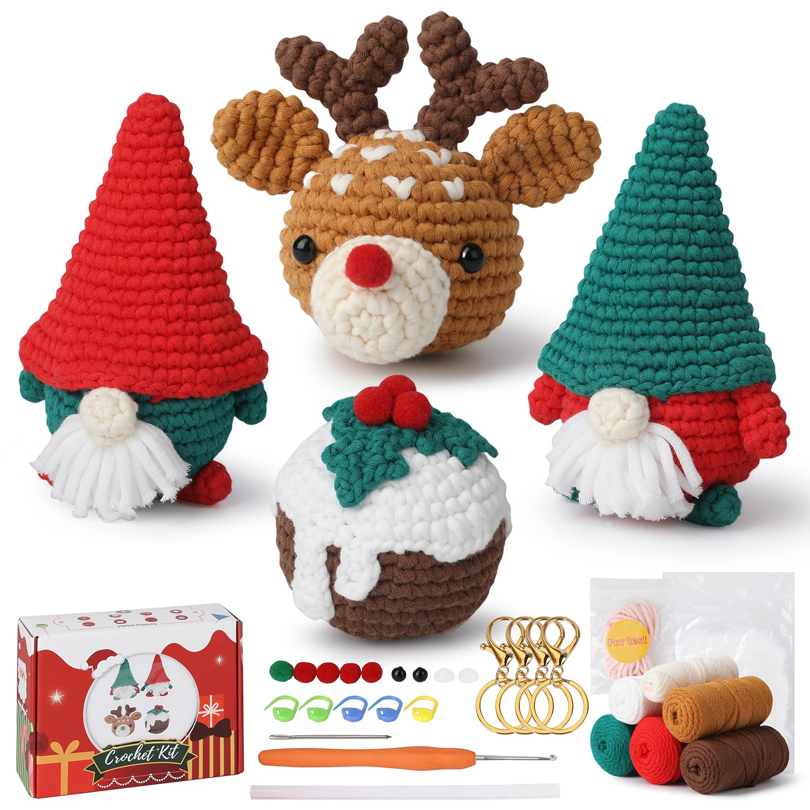Kit De Crochet Navideño Para Principiantes - Muñeco De Nieve, Incluye Hilo, Ganchos Y Tutorial En Vídeo - Ideal Como Regalo O Manualidad